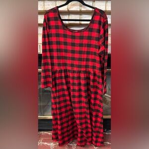 Old Navy Red and Black Plaid Dress